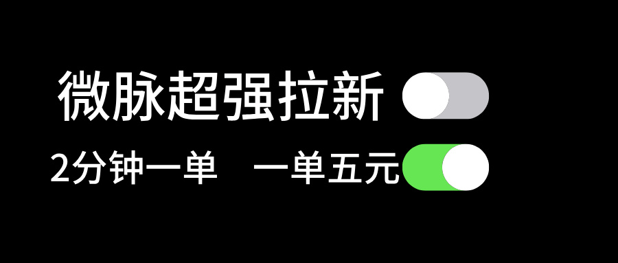 （11580期）微脉超强拉新， 两分钟1单， 一单利润5块，适合小白-云长聊项目