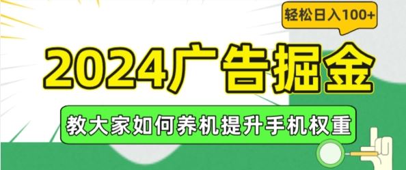 2024广告掘金，教大家如何养机提升手机权重，轻松日入100+【揭秘】-云长聊项目