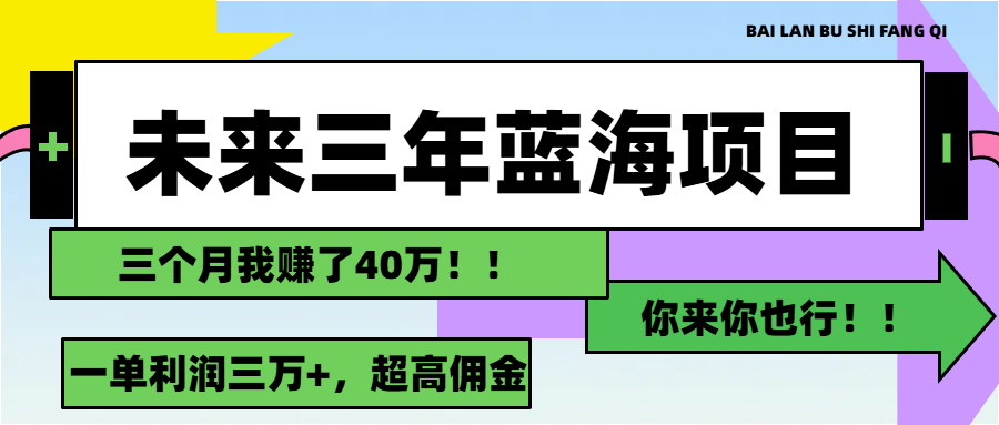 （11716期）未来三年，蓝海赛道，月入3万+-云长聊项目