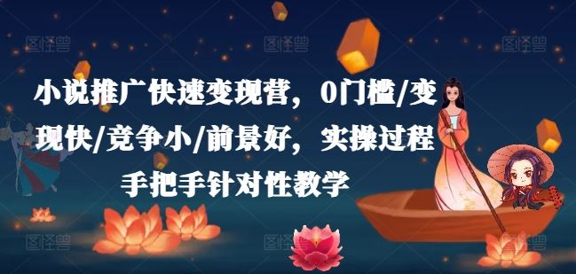 小说推广快速变现营，0门槛/变现快/竞争小/前景好，实操过程手把手针对性教学-云长聊项目