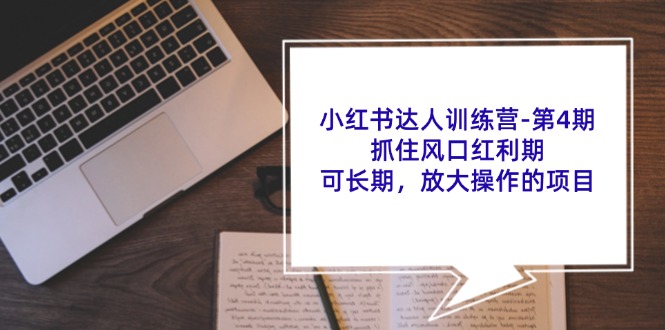 （11837期）小红书达人训练营-第4期：抓住风口红利期，可长期，放大操作的项目-云长聊项目