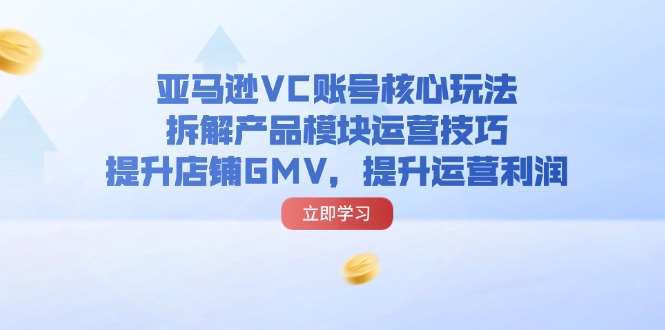 （11848期）亚马逊VC账号核心玩法，拆解产品模块运营技巧，提升店铺GMV，提升运营利润-云长聊项目