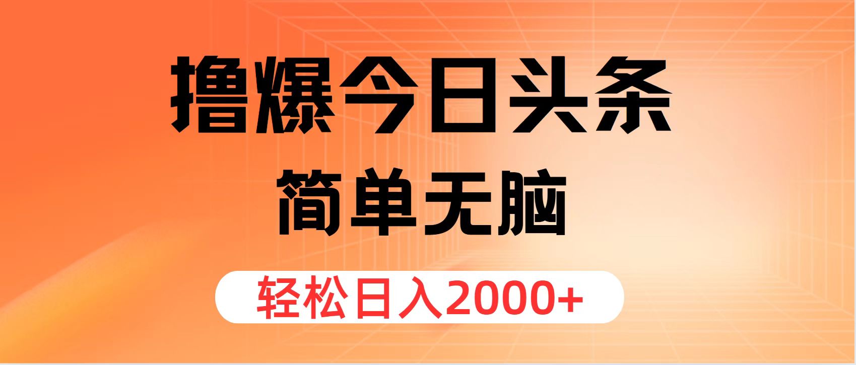 （11849期）撸爆今日头条，简单无脑，日入2000+-云长聊项目