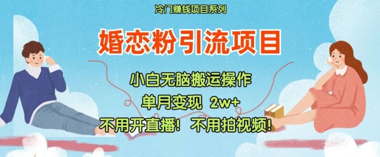 小红书婚恋粉引流，不用开直播，不用拍视频，不用做交付【揭秘】-云长聊项目