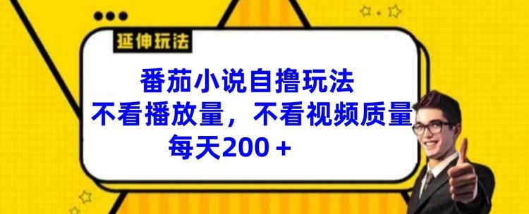 番茄小说自撸玩法，不看播放量，不看视频质量，每天200+【揭秘】-云长聊项目
