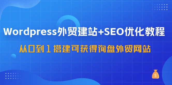 WordPress外贸建站+SEO优化教程，从0到1搭建可获得询盘外贸网站（57节课）-云长聊项目