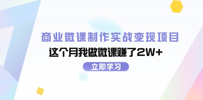 （11959期）商业微课制作实战变现项目，这个月我做微课赚了2W+-云长聊项目