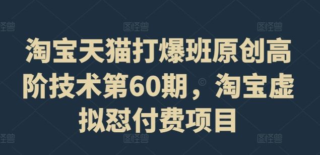 淘宝天猫打爆班原创高阶技术第60期，淘宝虚拟怼付费项目-云长聊项目