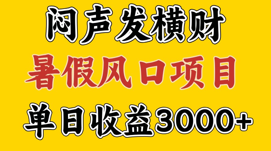 30天赚了7.5W 暑假风口项目，比较好学，2天左右上手-云长聊项目