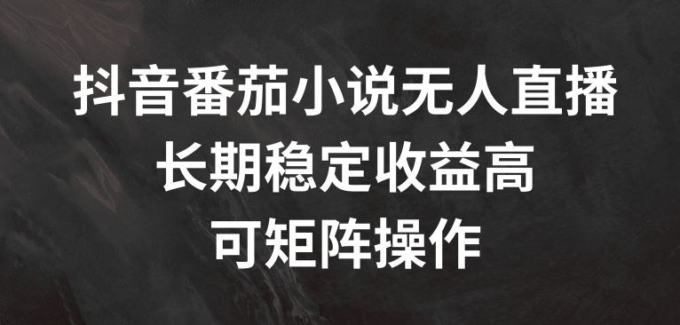 抖音番茄小说无人直播，长期稳定收益高，可矩阵操作【揭秘】-云长聊项目