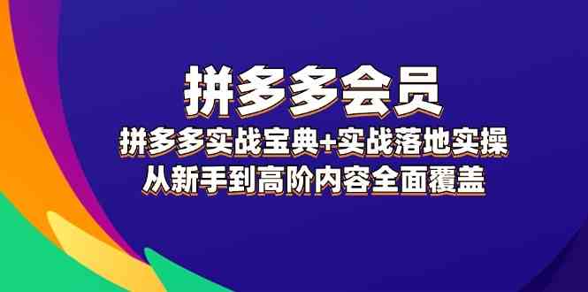 拼多多会员实战宝典+实战落地实操，从新手到高阶内容全面覆盖-云长聊项目