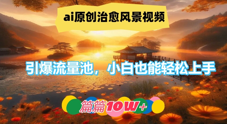 ai原创治愈风景视频，引爆流量池，小白也能轻松上手，篇篇10w+-云长聊项目