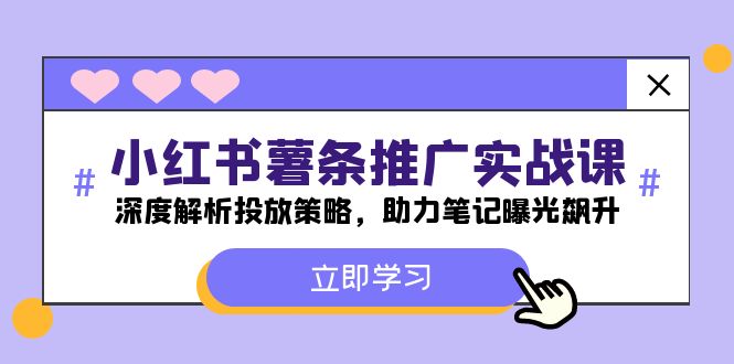 小红书-薯条推广实战课：深度解析投放策略，助力笔记曝光飙升-云长聊项目