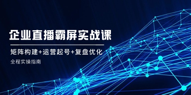 （12338期）企 业 直 播 霸 屏实战课：矩阵构建+运营起号+复盘优化，全程实操指南-云长聊项目
