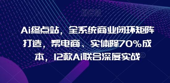Ai终点站，全系统商业闭环矩阵打造，帮电商、实体降70%成本，12款Ai联合深度实战【0906更新】-云长聊项目