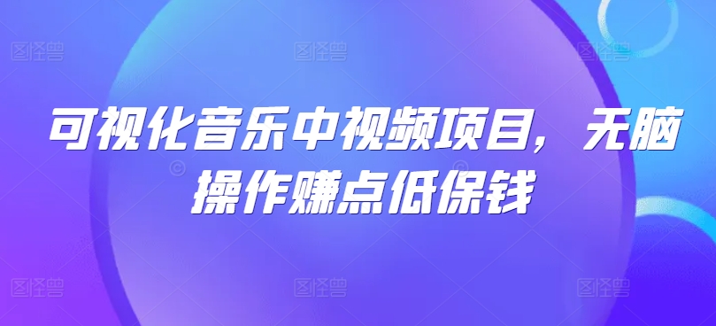 可视化音乐中视频项目，无脑操作赚点低保钱-云长聊项目