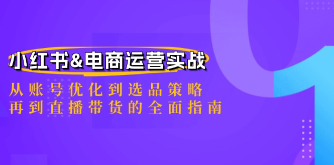 小红书&电商运营实战：从账号优化到选品策略，再到直播带货的全面指南-云长聊项目