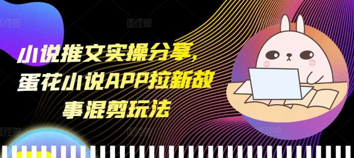 小说推文实操分享，蛋花小说APP拉新故事混剪玩法-云长聊项目