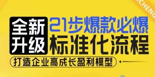 21步爆款必爆标准化流程，全新升级，打造企业高成长盈利模型-云长聊项目