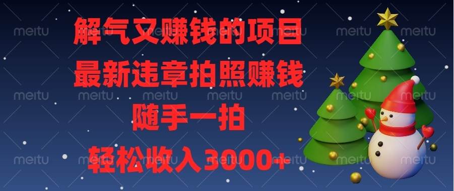（13686期）解气又赚钱的项目，最新违章拍照赚钱，随手一拍，轻松收入3000+-云长聊项目