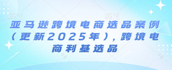 亚马逊跨境电商选品案例(更新2025年4月)，跨境电商利基选品-云长聊项目