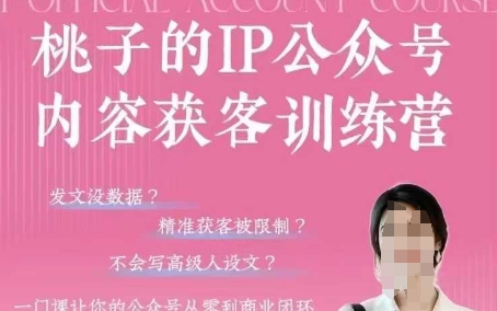桃子IP公众号内容获客训练营(第3期)，一门让你公众号从0到商业闭环的课程-云长聊项目