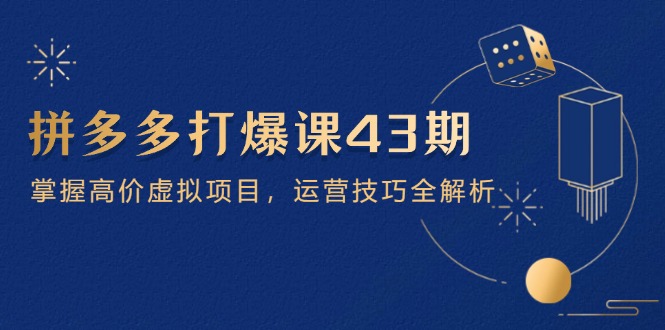 拼多多打爆课第 43 期，掌握高价虚拟项目，运营技巧全解析(15节-云长聊项目