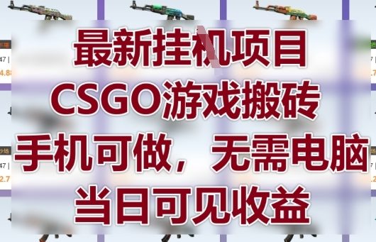 最新挂G项目，CSGO游戏搬砖，手机可做，无需电脑，当日见收益【揭秘】-云长聊项目