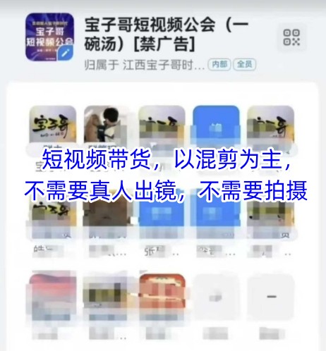 宝子哥头部团队短视频带货，以混剪为主，不需要真人出镜，不需要拍摄-云长聊项目