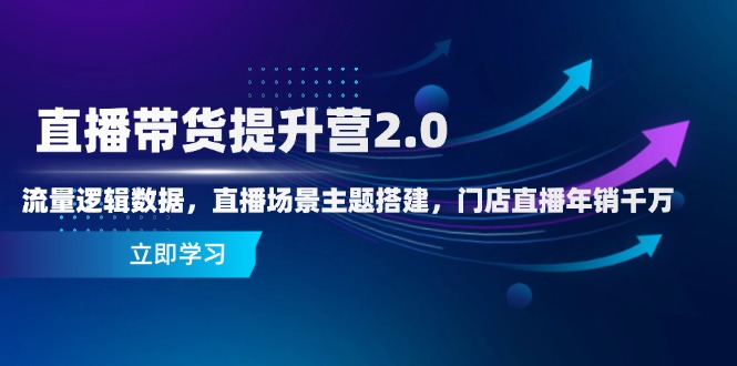 直播带货提升营2.0：流量逻辑数据，直播场景主题搭建，门店直播年销千万-云长聊项目