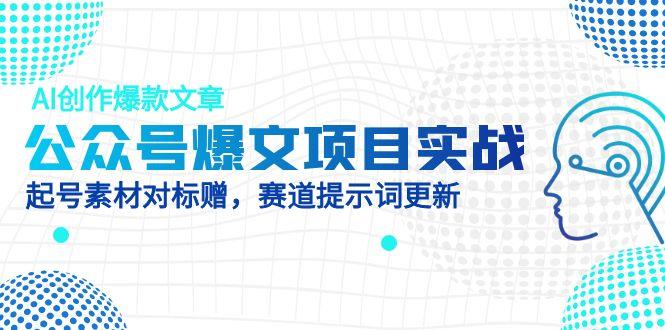 公众号爆文项目实战，AI创作爆款文章，起号素材对标赠(附赛道AI提示词-云长聊项目