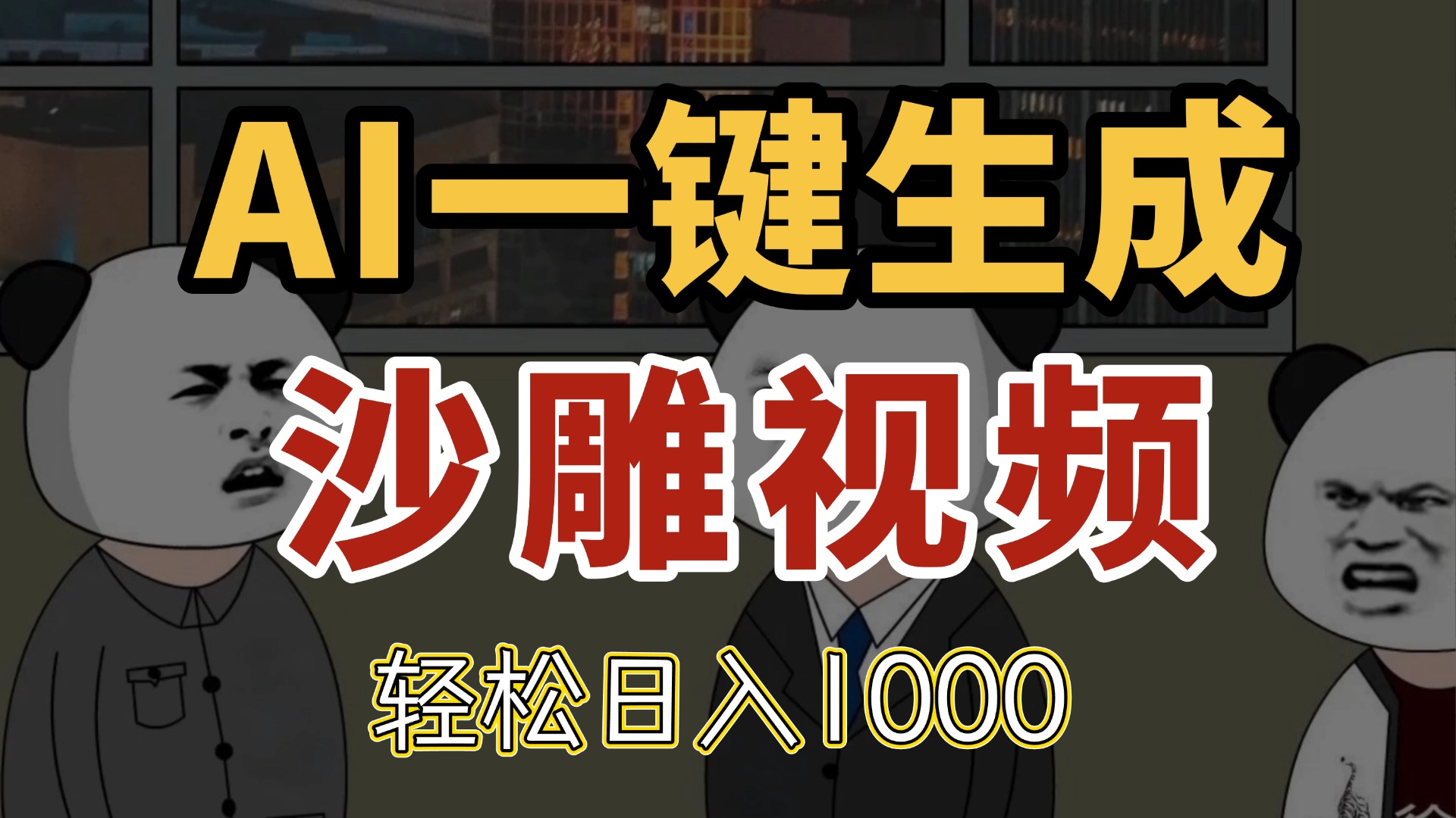 AI一键生成沙雕视频，一条视频千万播放，轻松日入1000-云长聊项目