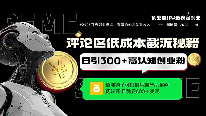 评论区低成本引流秘籍，精准钩子直击用户，单账号日增300+创业粉，日稳…-云长聊项目