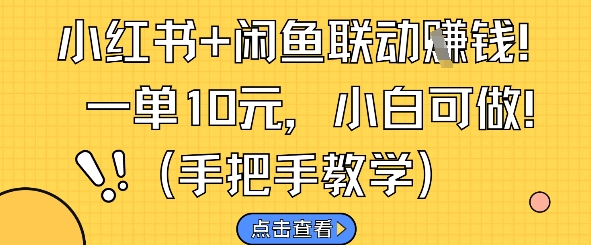 小红书+闲鱼联动挣钱，一单10元，小白可做-云长聊项目