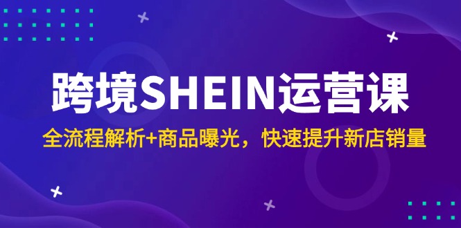 跨境SHEIN运营课，全流程解析+商品曝光，快速提升新店销量-云长聊项目