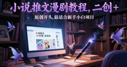 小说推文漫剧教程，二创+原创开头，最适合新手小白项目-云长聊项目