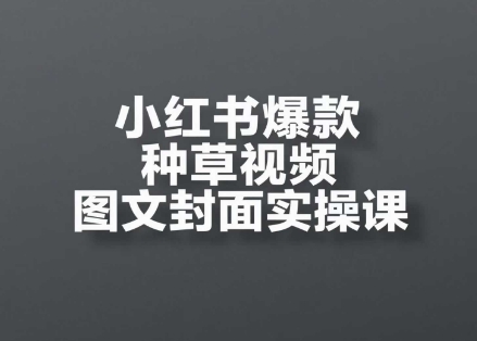 小红书爆款种草视频图文封面实操课，​开店、选品、引流、变现全流程-云长聊项目