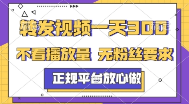 转发视频一天3张+，正规平台放心做，不看播放量，不看粉丝量，一个任务几分钟完成【揭秘】-云长聊项目
