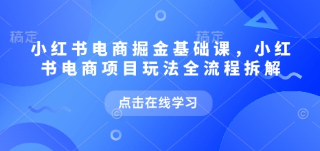 小红书电商掘金课，小红书电商项目玩法全流程拆解(更新5月)-云长聊项目