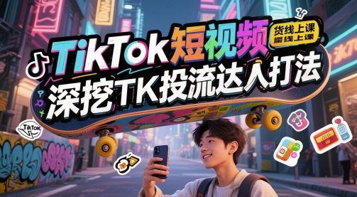 TikTok短视频带货线上课，深挖TK投流达人打法-云长聊项目