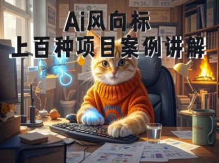 Ai风向标-附100种项目案例玩法-0基础小白到大神ai视频商业应用教学-云长聊项目