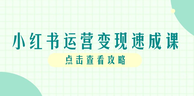 小红书运营变现速成课，账号搭建到暴力起号，个人IP全流程指南-云长聊项目