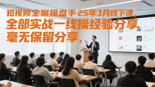 短视频全案操盘手25年3月线下课，全部实战一线操盘手经验分享，毫无保留分享，全是干货-云长聊项目