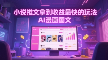 小说推文拿到收益最快的玩法，AI漫画图文-云长聊项目