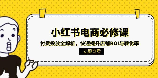 小红书电商必修课：付费投放全解析，快速提升店铺ROI与转化率-云长聊项目
