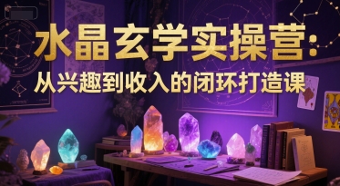 水晶玄学实操营：从兴趣到收入的闭环打造课-云长聊项目