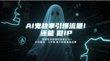 AI鬼故事引爆流量，还能做IP，视频号多渠道收益单日1k+，小白副业、工作室放大的最佳选择-云长聊项目