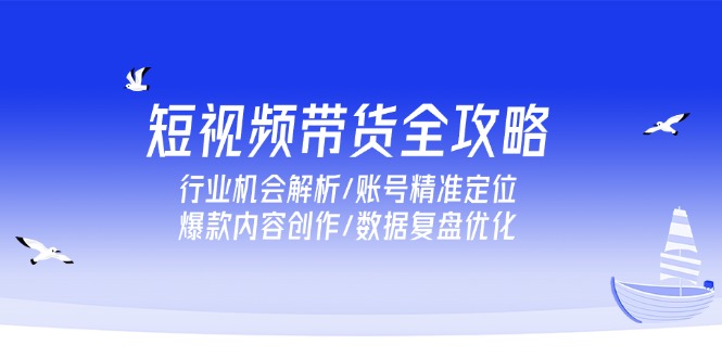 短视频带货全攻略，行业机会解析/账号精准定位/爆款内容创作/数据复盘优化-云长聊项目