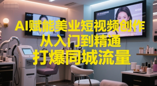 AI赋能美业短视频创作，从入门到精通，打爆同城流量，超级AI工具短视频实操落地-云长聊项目