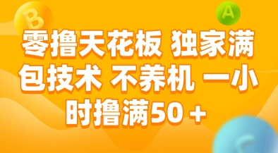 零撸天花板，独家满包技术，不用养机，一小时撸满50+，收益稳定【揭秘】-云长聊项目